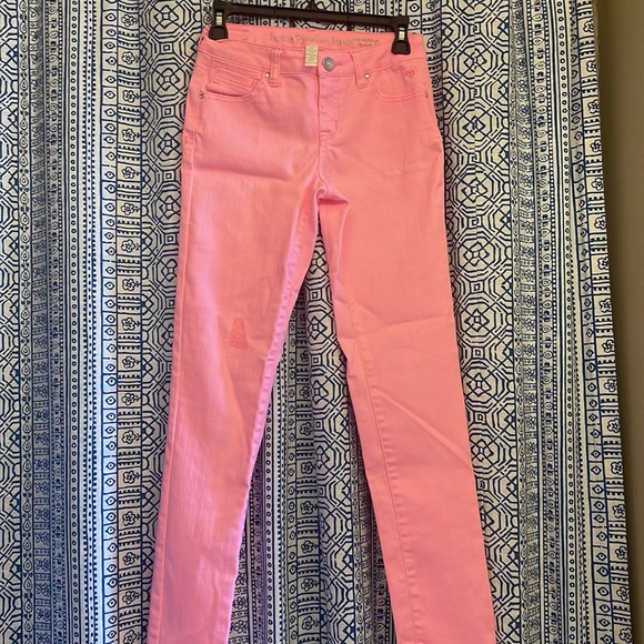 Justice Neon Pink Girls Jeans - Picture 12 of 13